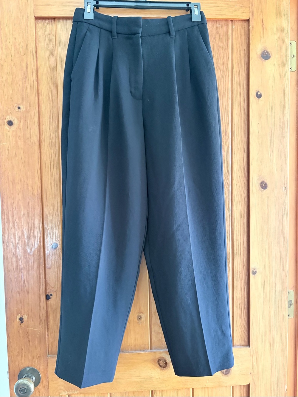 Wilfred (Aritzia) Pleated High-Waist Trousers — Black — Size 4